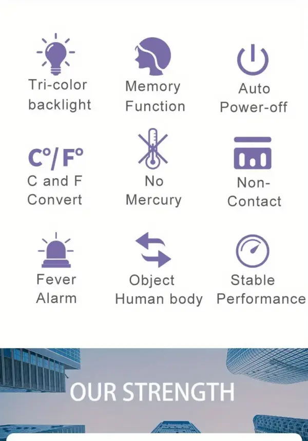مقياس حرارة الجبهة بالأشعة تحت الحمراء بدون تلامس HG01