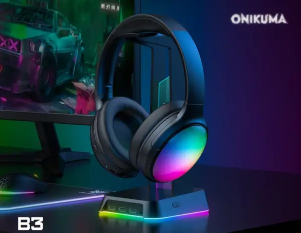 أونيكوما سماعات رأس بى 3 اللاسلكية بتقنية البلوتوث مع ميكروفون آيه ان سى رينبو