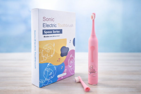 240ac955-ef8c-46ff-b4d1-8e7b76975f22 فرشاة أسنان كهربائية سونيك للأطفال وردي