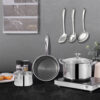 مجموعة قطع من أواني الطهي المصنوعة من الفولاذ المقاوم للصدأ