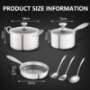 مجموعة قطع من أواني الطهي المصنوعة من الفولاذ المقاوم للصدأ