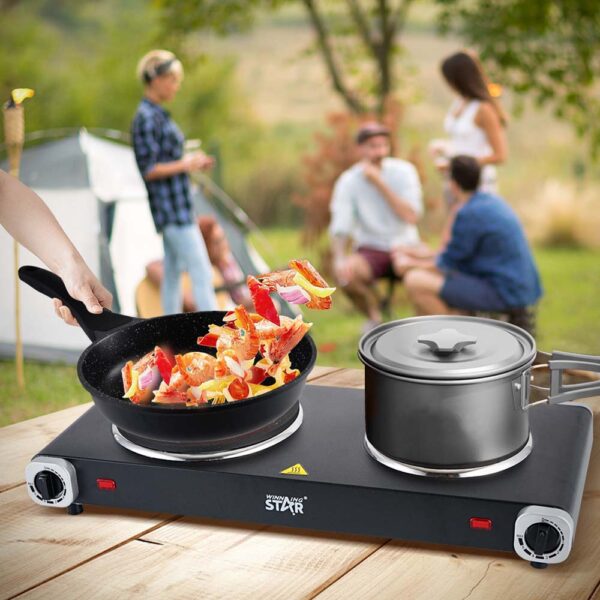 صفيحة تسخين مزدوجة الشعلات بقوة 1000 وات + 1500 وات