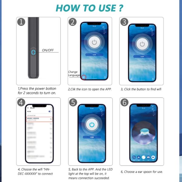 واي فاي أداة تنظيف الأذن البصرية إن إي 3 برو أسود