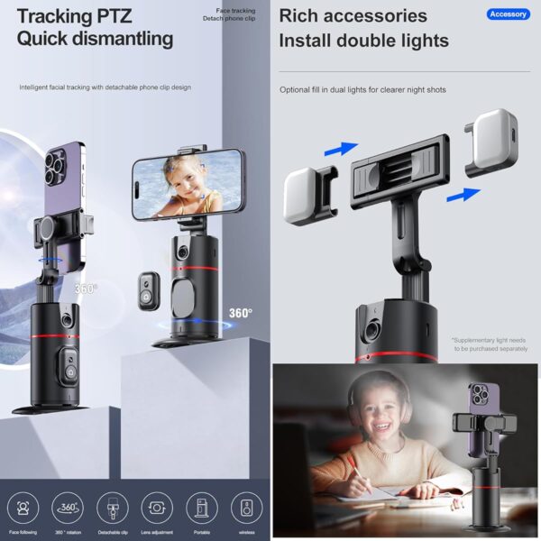 71W0pGQYvbL._UL1200_ حامل هاتف P02 ذكي للتصوير بتتبع تلقائي 360