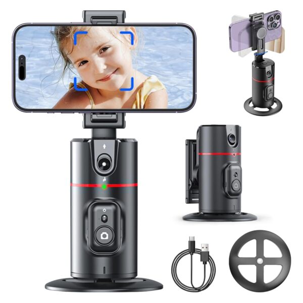 71i8Ewiy9HL._UL1200_ حامل هاتف P02 ذكي للتصوير بتتبع تلقائي 360