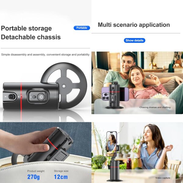 71jQ60eV1jL._UL1200_ حامل هاتف P02 ذكي للتصوير بتتبع تلقائي 360