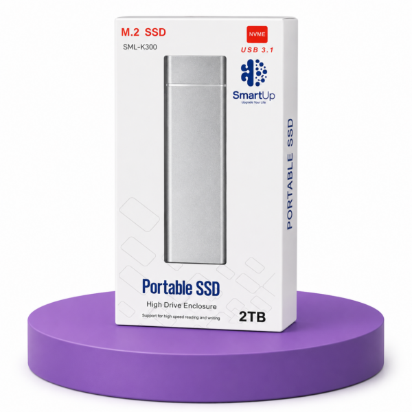 SSD محمول 2 تيرابايت (فضي)