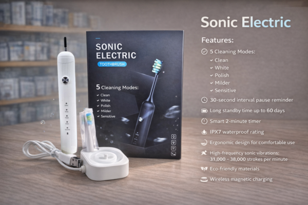 فرشاة أسنان كهربائية استمتع بحياتك ( أبيض )
