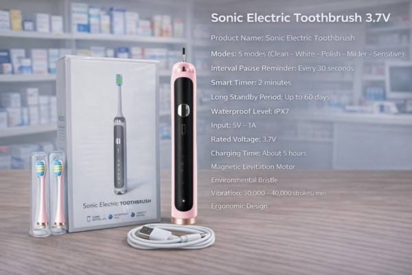 Picsart_26-02-03_19-09-27-339 سونيك فرشاة أسنان كهربائية 3.7 فولت (وردي)