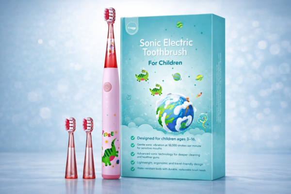 bcc15af8-bb7b-4003-b76b-82dffb8d13b4 فرشاة أسنان كهربائية سونيك للأطفال (وردي)