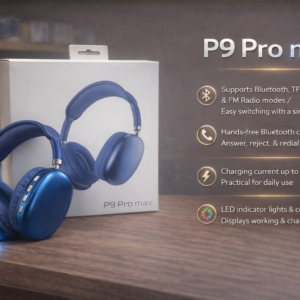 سماعة بلوتوث P9 Pro Max بلون أزرق محيطي