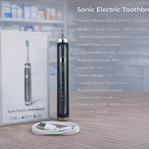 فرشاة أسنان كهربائية سونيك 3.7 فولت (أسود)