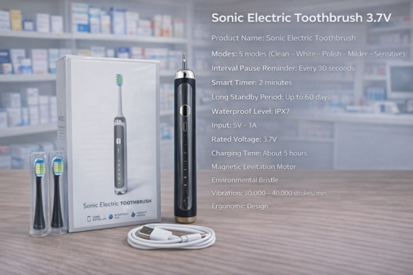 Sonic Electric Toothbrush 3.7V ( Black )