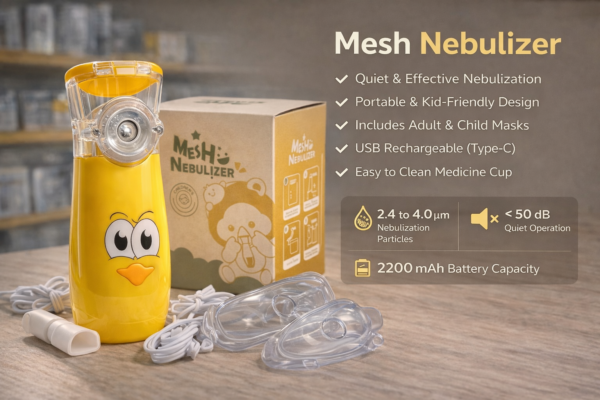 جهاز استنشاق شبكي أصفر للأطفال