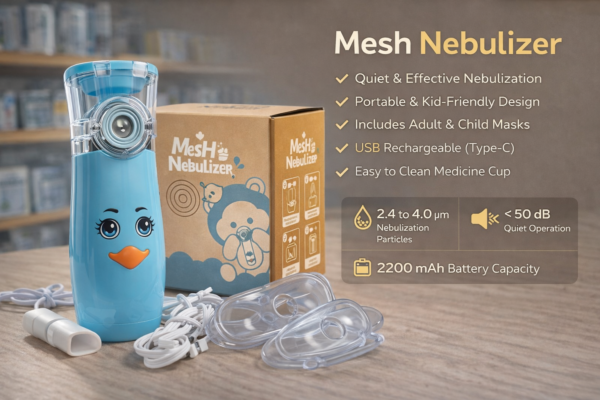 جهاز استنشاق شبكي أزرق للأطفال