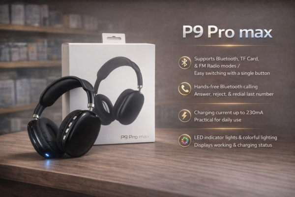 سماعة بلوتوث P9 Pro Max سوداء