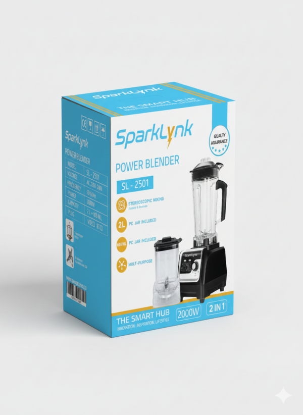 1766188828153.jpg خلاط قوي 2 في 1 سباركلينك – موديل SL-2501 بقوه 2000 واط