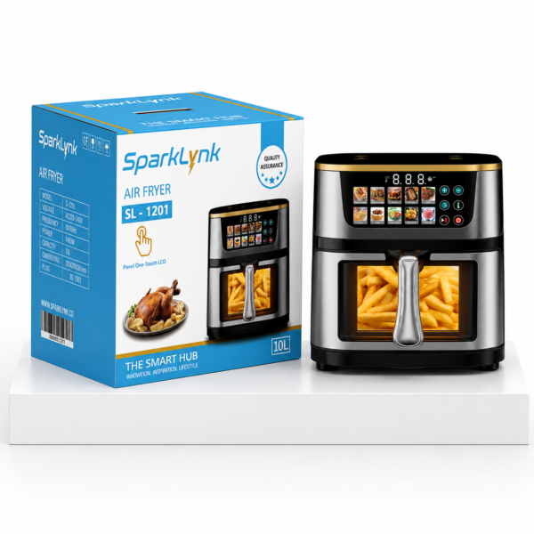 مقلاة هوائية بشاشة تعمل باللمس سعة 10 لتر SPARKLYNK – موديل SL-1201 بقوه 1400 واط