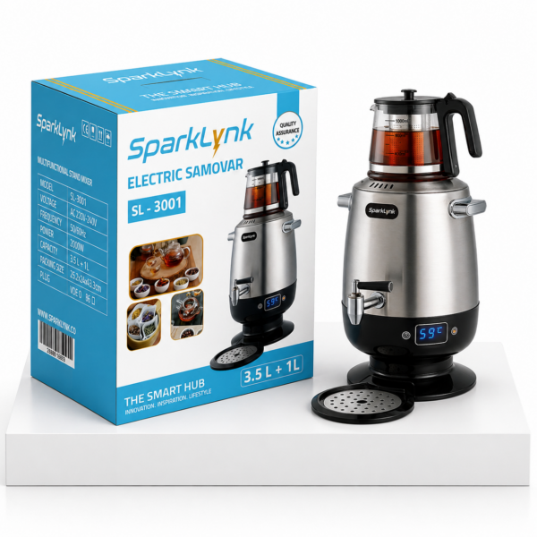 سخان كهربائي 3.5 لتر + 1 لتر SPARKLYNK – موديل SL-3001 بقوه 2000 واط