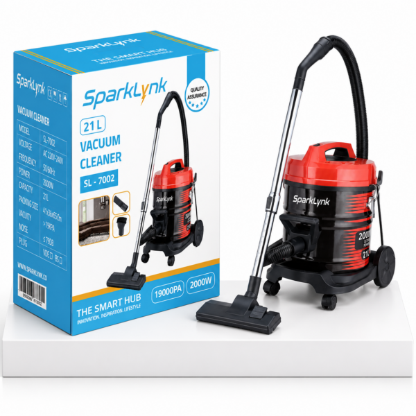 مكنسة كهربائية 21 لتر SPARKLYNK – موديل SL-7002 بقوه 2000W