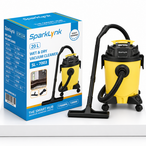 مكنسة كهربائية رطبة وجافة 20 لتر SPARKLYNK – موديل SL-7003 بقوه 1200W