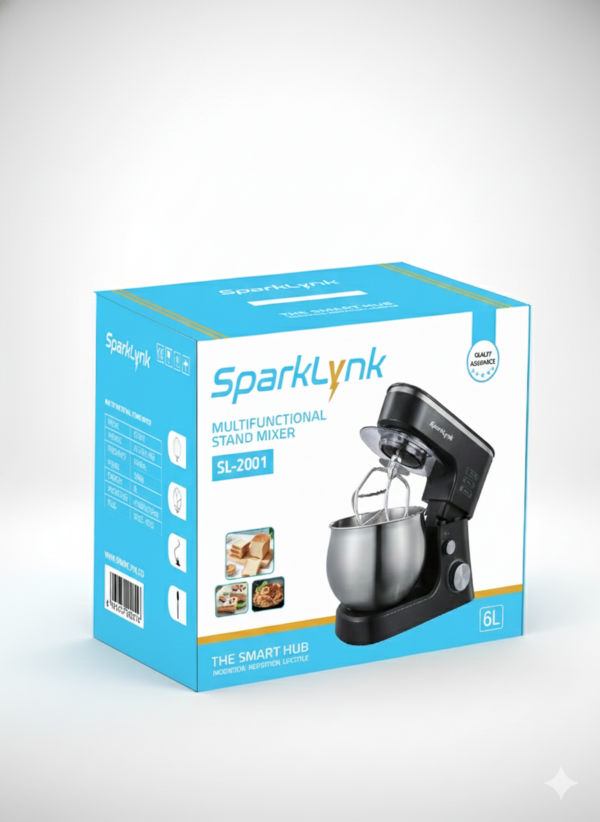 Gemini_Generated_Image_63zw7s63zw7s63zw خلاط كهربائي متعدد الوظائف 6 لتر سباركلينك – موديل SL-2001 بقوه 1400 واط
