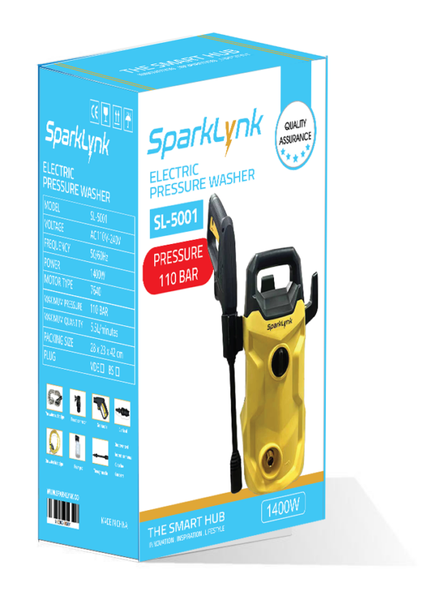 IMG_20251216_220356_740111 غسالة ضغط كهربائية 110 بار SPARKLYNK – موديل SL-5001 بقوه 1400 واط