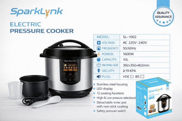 Pressure Cooker 10L SPARKLYNK – Model SL-1002 – 1600W