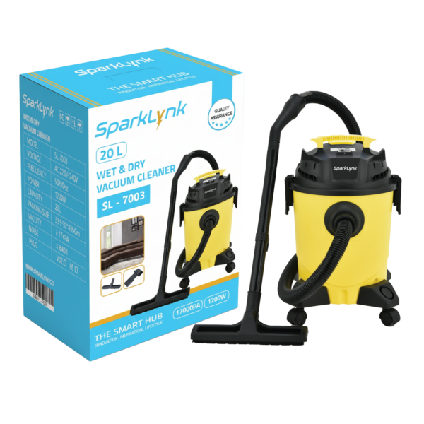 مكنسة كهربائية رطبة وجافة 20 لتر SPARKLYNK – موديل SL-7003 بقوه 1200W