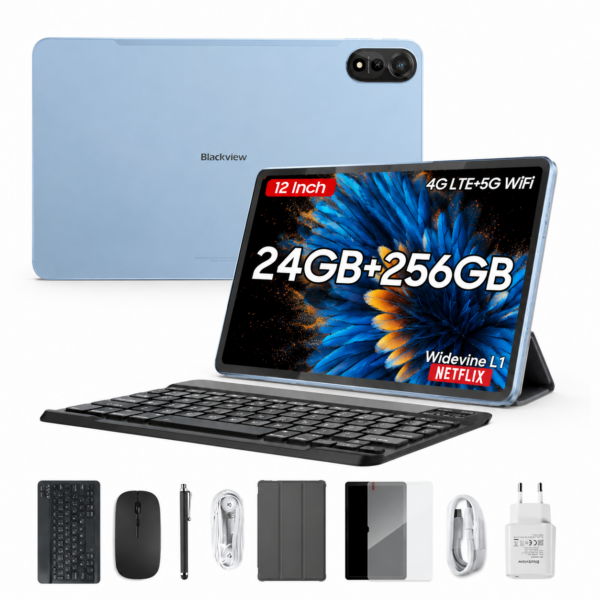 Blackview Tab Mega 2 Android 15 Tablet, 24GB+256GB Ice Blue
