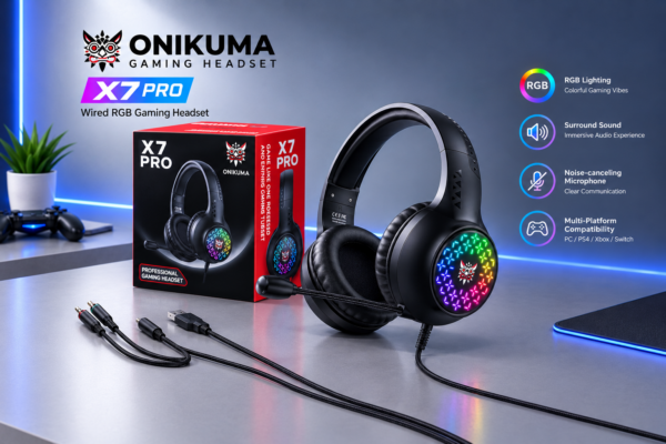 file_0000000023d881f982d9da4fd7a2ab5e سماعة الألعاب السلكية ONIKUMA X7 PRO المزودة بإضاءة RGB وتقنية إلغاء الضوضاء