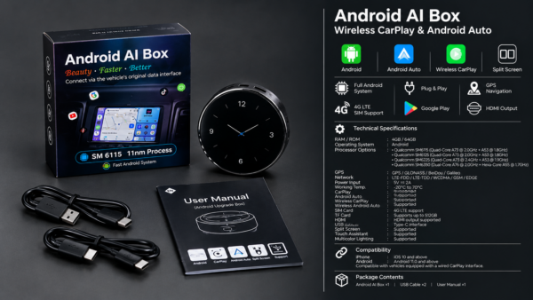 file_00000000768c8211a87c2211cbb555d4 صندوق أندرويد ذكي (Android AI Box) بمعالج SM 6115 (تقنية تصنيع 11 نانومتر) وذاكرة 4/64 جيجابايت.
